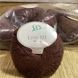 New ONline Line 121 Manila Brown Yarn 8 skeins Cotton & Acrylic